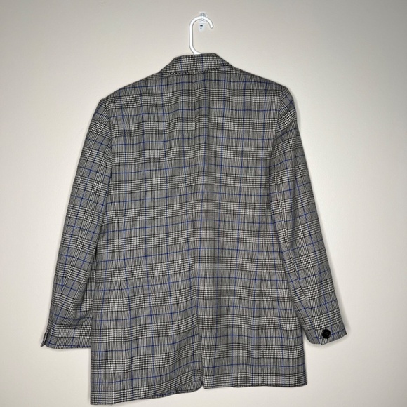 Vintage 60s Pendleton Women’s Blazer Sz 10 Silk Blend Plaid Blue White Preppy - Picture 3 of 4